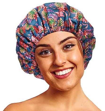 Bodylife Bath & Shower Cap With Terry Cloth Lining Tropicanna Flamingo 30cm