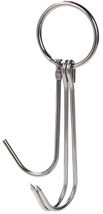 NYMFEA yaoqijie Hooks Meat Hook Grill Hangerhanging Butcher Smoker Drying Bacon Sausage BBQ Kitchen Rack Metal Double Home Processing Stainless Lasting (Size : 24.5x5s0.35cm)
