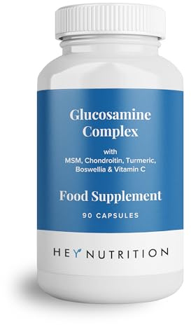 Theonia Glucosamine Complex MSM Turmeric, Vitamin C & Boswellia Extract | Joint Support Supplement – Cartilage & Joint Flexibility – 1100mg Glucosamine, 400mg Chondroitin – 90 Capsules