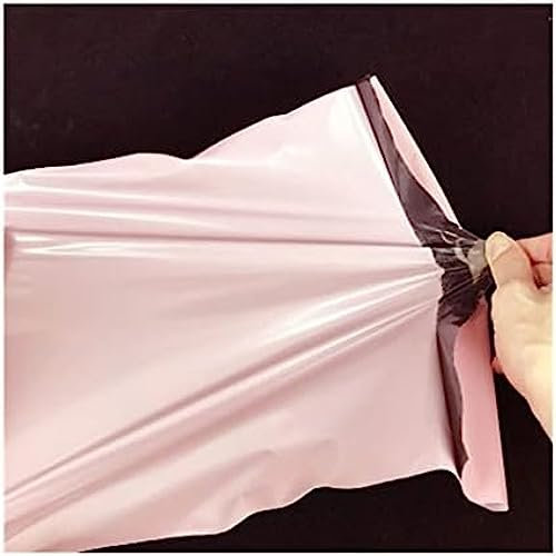 50 Stück hellrosa undurchsichtige Kurier-Versandtaschen, verdickte 12-Draht-Aufbewahrungstasche, wasserdichte Taschen, PE-Material, Briefumschläge, 30 x 45 x 7,5 cm Griff