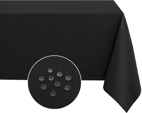 Softalker Mantel de Mesa Antimanchas Negro Cuadrada 80x80 cm Impermeable Textura Lino Manteles Cumpleaños Exterior Impermeable Jardin Tablecloth Tovaglia para Comedor Cocina Fiesta Nochevieja Navidad