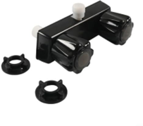Wohnmobil-Duscharmatur, Wohnmobil-Duschventil, Umsteller, 1,27 cm, Badezimmer-Dusch-Mischventil-Steuerung für Wohnmobil, Camper mit Doppelknopf (schwarz)