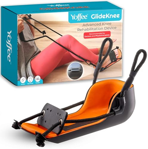 YOFFEE GlideKnee Knie- & Hüfttrainer für Rehabilitation, inkl. Bänder | Ideal für die Genesung nach Operationen Inklusive Widerstandsbänder & Trainingshandtuch