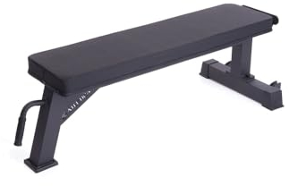 Atletica B1 Flachbank | Vertical Storage Option | Studio-Qualität | Stabil mit 26kg Eigengewicht | Klasse H Zertifiziert… Material Leder