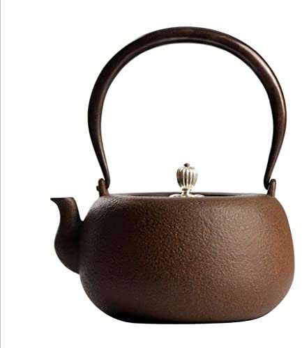 Creative Simplicity Japan Tetera de hierro fundido Tetsubin Tetera de hierro, Hervidor de hierro fundido, hecho a mano, sin recubrimiento, proceso de cristalización de jugo de cristal, juego de té 13
