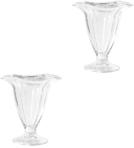 Amosfun 2 Pièces Gobelet à Glace Tasses Vintage Bols De Coupe De Glace Coupes De Crème Glacée Coupes De Glace Bol De Glace Tasse à Mousse Mini Coupes à Dessert Bol De Pudding Clair
