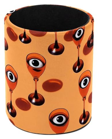 Halloween Eyeballs Wine Glasses Print Desk Pen Holder, Large Capacity Desk Organizers, Pencil Holder Case Cup for Desk Office Pen Case for School, Kids