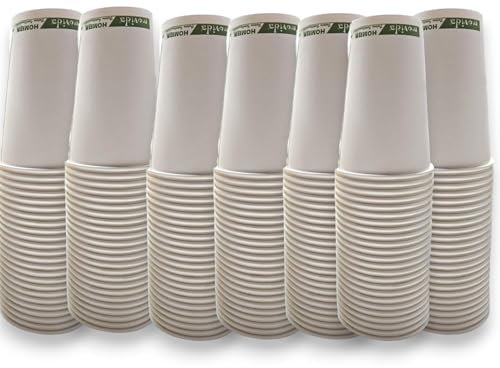 Terryshop74 1000 bicchieri in carta biodegradabile XXXL 300 ml per bevande Fredde Calde The e Cappuccino Birra (1000 bianchi, 1000, unità)