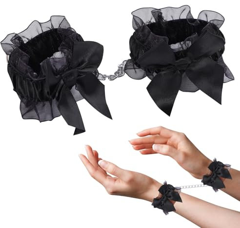 Spitzen-Schleifen-Handschellen, elastische Bondage-Handschellen, weiche Handschellen für Erwachsene, Schlafzimmer, für Rolle, Cosplay, Halloween, Partyzubehör