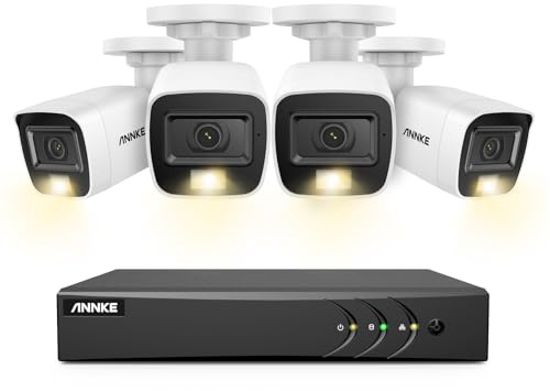 ANNKE 3K Security System with Built-in Mic, 8CH Smart DVR and 4 x Bullet Cameras with Dual-Light, AI Human/Vehicle Detection, IP67 Weatherproof, Color Night Vision, No HDD