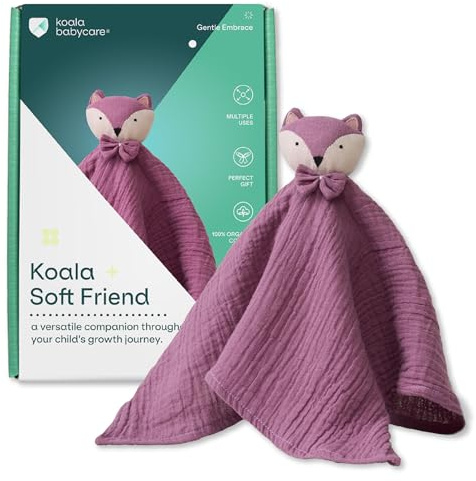 KOALA BABYCARE Schnuffeltuch Baby aus Bio-Baumwolle 40x40 cm - Schmusetuch Junge & Mädchen mit Füllung aus Polyester - Kuscheltier ab 0 Monate - Weiches Kuscheltuch für Neugeborene