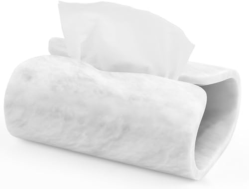 SPESHSTONES Soporte para caja de pañuelos de mármol de 7.5 pulgadas | Funda rectangular blanca hecha a mano para cajas de pañuelos para baño, dormitorio, sala de estar y decoración del hogar
