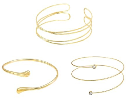 KummerSaprk 3PCS Arm Cuff for Women Gold Upper Arm Cuff Jewelry Greek Goddess Accessories Halloween Jewelry