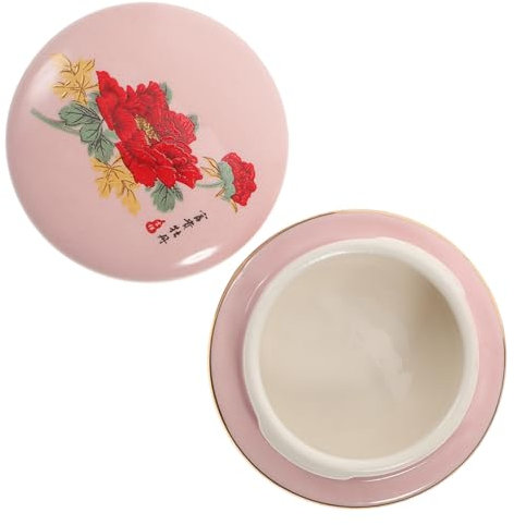 HOLIDYOYO Barattolo Decorativo Porcellana Rosa con Design per Tè e Crema Contenitore e Esterni Unico