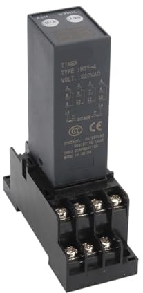 Relé temporizador con pantalla digital pequeña H3Y-2/H3Y-4, control de retardo de tiempo de ciclo, 12 V, 24 V y 220 V, con zócalo de base PYF08A y PYF014A(DC24V,H3Y-4)