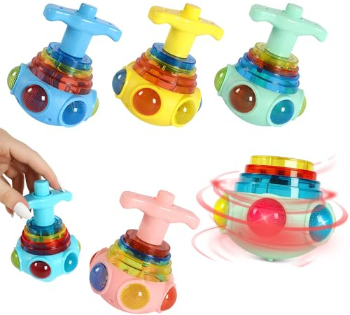 Kreisel Baby, 2 Stück Brummkreisel Ab 1 Jahr, Kreisel Für Kinder Mit Visueller Und Akustischer Stimulation, 12x18 cm, Ideal Als Entwicklungs- Und Lernspielzeug