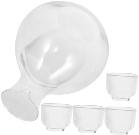 Gatuida Carafe À Vin Bouteille De Glace Pichet À Eau En Verre Tasse À Saké Pot À Saké Froid Carafe À Service Froid Verre À Boire Distributeur De Whisky Transparent