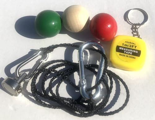 Generisch Boule Zubehör Set + Magnetaufheber Extra Stark + 3 Zielkugeln + Massband in Metall Box mit Deckel