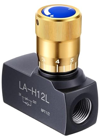 Clapets anti-retour d'accélérateur réglables avec port de 1,27 cm et 3/8 pour tuyauterie de contrôle des flux hydrauliques