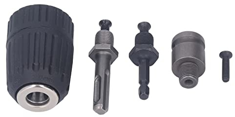 Respicefinem Juego de mandril de taladro manual Aleación ABS Portabrocas autoajustable de rosca de 2 a 13 mm con adaptador de 3 piezas para madera Metal plástico
