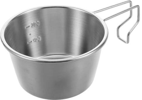KESYOO Bol de Camping en Acier Inoxydable 304 Brossé 200 Ml, Bol Multifonction Portable pour Soupe et Eau, Léger et Résistant, Randonnée et Activités Plein Air