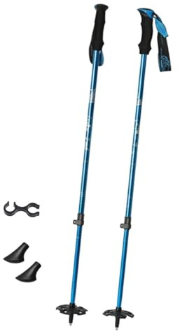 Oshhni 2× Ski Poles Adjustable Tips Professional Skiing Pole Comfort Handle with Adjustable Straps for Outdoor Slopes, Winter Sports, Snowboarding, blue