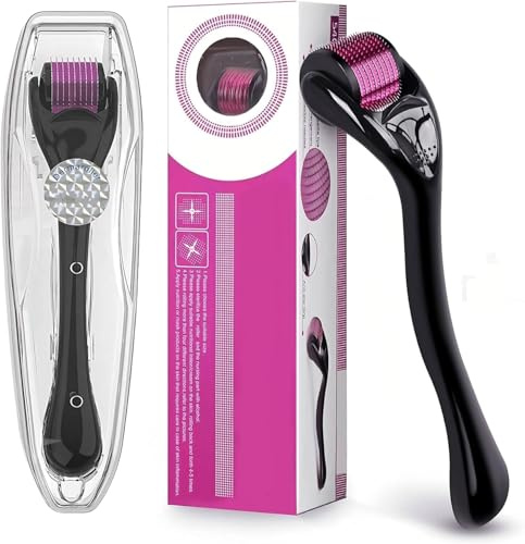 Derma Roller Hair Growth Men and Women, 540 Titanium Micro Needling Roller promote hair and beard growth, reduce wrinkles and scars, and enhance overall skin texture and tone. (1mm)