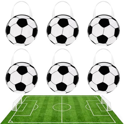 NiceNaiils 6 Piezas Bolsas de Chuches de Fútbol para Fiestas, Bolsas de Regalo de Cumpleaños Infantil para Aperitivos, Dulces y Rosquillas