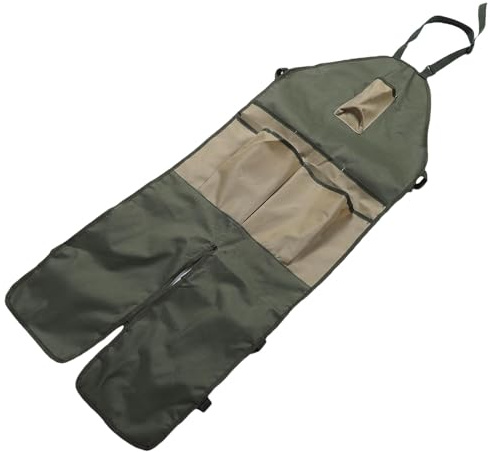 Alomejor Tablier de Jardinage, Protection Imperméable et Réglable pour Jambes Longues, pour la Cueillette, la, les Travaux en Extérieur, Tissu Oxford 600D, Hommes et Femmes (Vert avec poches kaki)