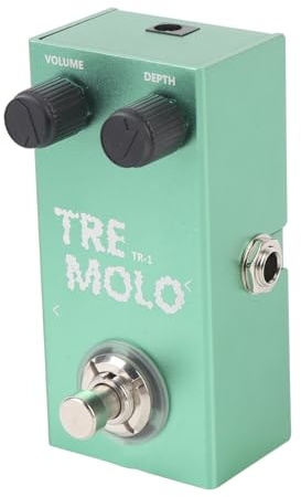 Taidda Pedal de Trémolo True Bypass Pedal de Efecto Analógico Vintage para bajo de Guitarra Eléctrica con Chasis de Aleación de Aluminio Potencia de 9V CC