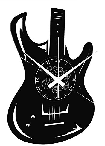 Instant Karma Clocks Wanduhr aus Vinyl Guitar Basso Rock Metal Punk Gitarre Musik