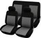 Rebeca Shop® Housses de siège universelles pour voiture, kit avant et arrière, différentes couleurs, douces, confortables, respirantes, protection pour sièges de voiture, gris, noir