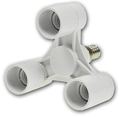 3x Fassung Triple, 3-fach Adapter, 3x E14 Fassungen
