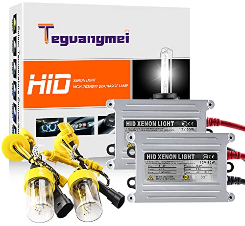 Teguangmei 2X H7 55W Coche de Kit de Conversión de Faros de Xenón HID Bombilla de Faro Blanco de Súper Brillante de 6000K + 2 Balastos HID Ultrafinos 12V