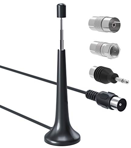 DAB FM Radio Aerial Indoor With Magnetic Base, 75 Ohm Telescopic Antenna for Portable Radio Tuner, Stereo AV Receiver, Amplifier, Home Cinema System, Theater System, HiFi