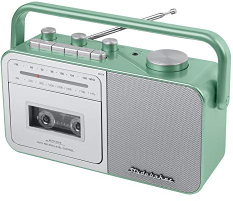 Studebaker SB2130TS Portable Cassette Player/Recorder with AM/FM Radio (Teal/Silver)