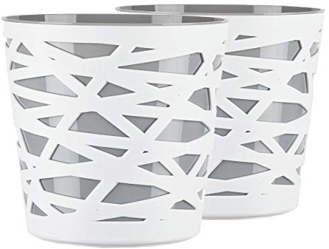 Tymar Blumentopf, 2er-Pack, runde Form, Übertopf (ø 19cm, Grau)