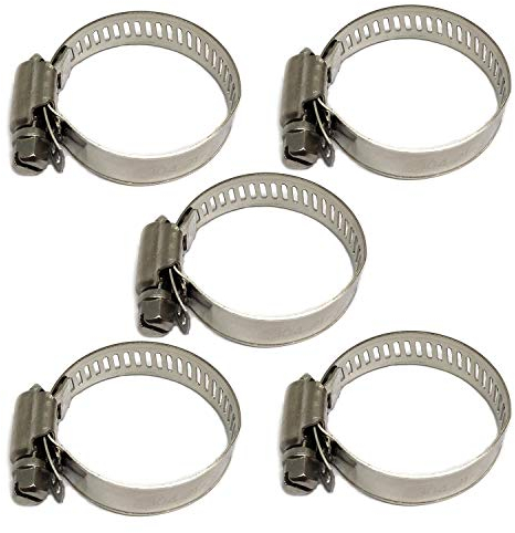 5 Pcs Hose Clamp in 304 Stainless Steel Clip for Soft Pipe with Outer Diameter Range 21-38mm, Clip Width 12mm, Sturdy and Rust Resistant Duct Clamp