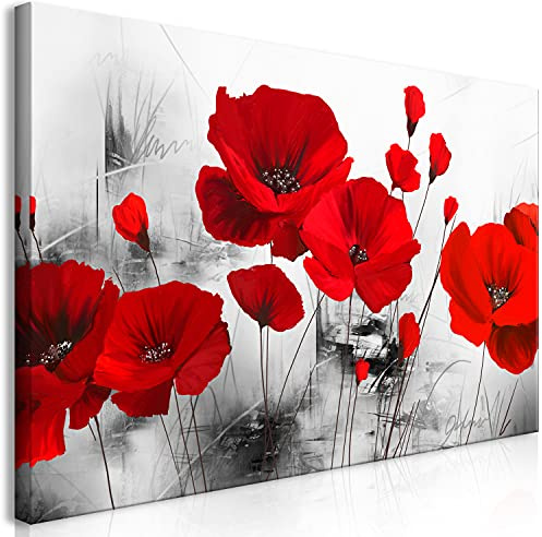 murando - Leinwandbild Natur grau rot, Schlafzimmer, Wohnzimmer, Kunstdruck | Hochwertige Leinwand, sofort aufhängbar, ideal fürs Wohn- oder Schlafzimmer, wasserfest und lichtecht, langlebig, stilvoll