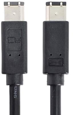 NFHK FireWire 400 auf FireWire 400 6-6 ilink-Kabel, 6-polig, IEEE 1394, 1,8 m, Schwarz