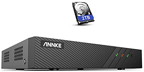 ANNKE 6MP PoE NVR 8 Channel CCTV Camera System Network Video Recorder with 2TB Hard Drive, Supports 6MP 5MP 4MP 1080P HD PoE IP Camera, 24/7 Surveillance Recording