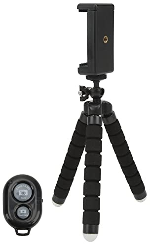 Treppiede in Spugna Flessibile, Treppiede in Alluminio per Selfie Stick per Telefono Cellulare, Supporto per Clip per Telefono con Telecomando Wireless a 30 Piedi di Distanza per Telefono Cellulare da