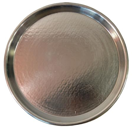 PARDINI - Plat rond en cuivre étamé, bord 2 cm, diamètre 40 cm, idéal pour farinade, tessine, pizza ou focaccia