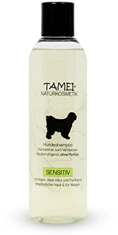 Tamei Bio Shampoo für Hunde - natürlich biologisch - für empfindliche Hunde und Welpen - für alle Fellarten und Fellfarben - 250 ml (Sensitiv ohne Duft) - vegan