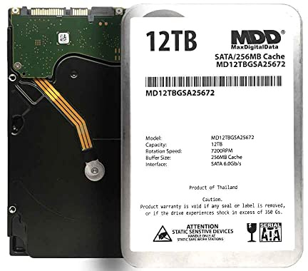 MDD 12TB 7200RPM SATA 6Gb/s 256MB Cache 3.5inch Internal Desktop Hard Drive, MD12TBGSA25672