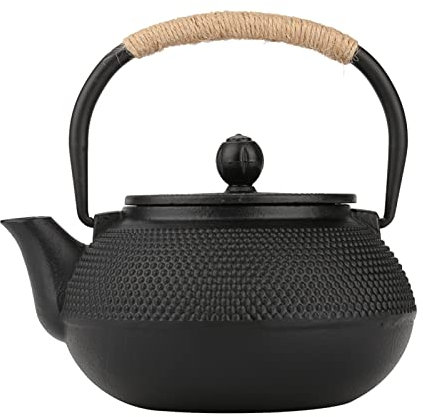 Service à thé japonais, théière en fonte Tetsubin avec infuseur en acier inoxydable pour cuisinière avec revêtement intérieur émaillé