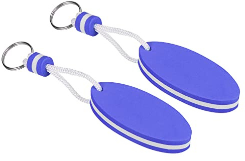 PATIKIL 2Pack Schwebender Schlüsselring Sport Boje Schlüsselringe Oval Schwimmend Schlüsselanhänger Marine Segeln Schlüsselhalter für Angeln Kajak Blau