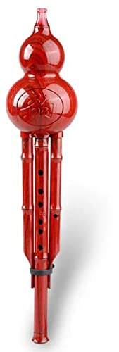 Anfänger Üben Kürbisseide Für Kinder Und Erwachsene C Runter B Taste Hulusi Hobby-Kürbisflöte Professionell Ein Musikinstrument Spielen (Color : Red_C-key)
