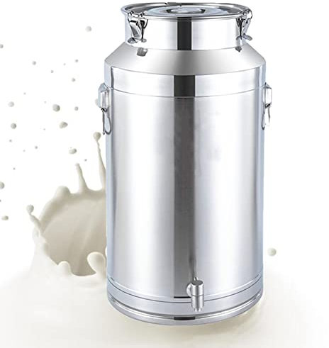 Vnook Edelstahl-Milchkanne mit Griff, Milcheimer, Tragekrug mit versiegeltem Deckel, transportables Milchgärfass for die Aufbewahrung von Flüssigkeitsbehältern [Energieklasse A] (Size : 3L)