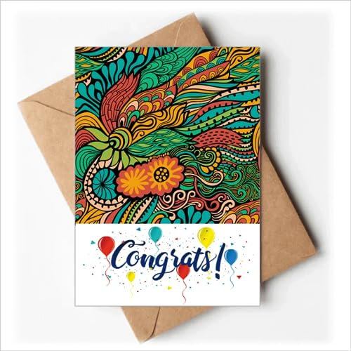 Dekorative Muster Bunte Blumen Hochzeitskarten Glückwunsch Gruß Umschläge